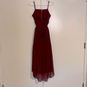 A beautiful maroon midi dress by Ali & Jay